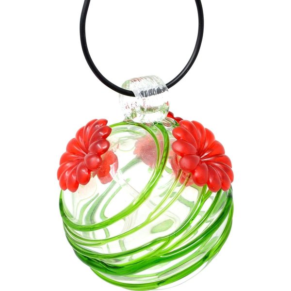 Gift Essentials Green Swirl Glass Hummingbird Feeder GEHF007
